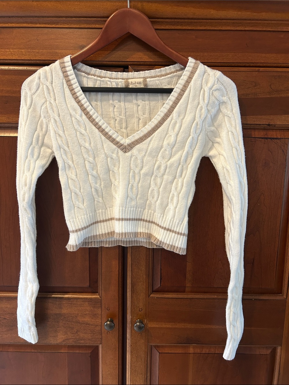 Altar’d State Cable Knit V-Neck Sweater